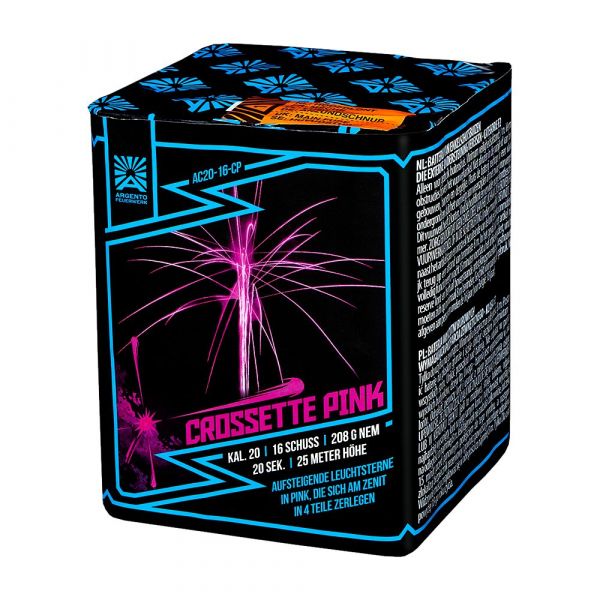 Argento Feuerwerk Silvester Batterie Feuerwerk "Crossette Pink" 16 Schuss